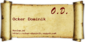Ocker Dominik névjegykártya
